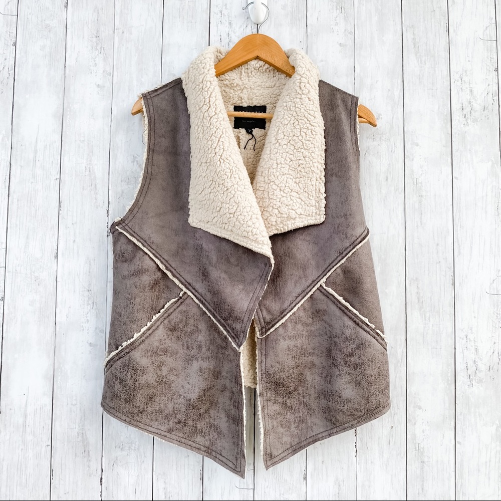 Sanctuary Brown and Cream Vest